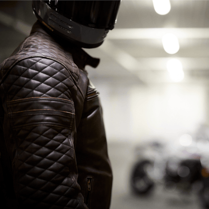 (Preorder) GEN 2 'ol Bobber' | Diamond Quilted Premium Motorbike Jacket | Distressed Charcoal Brown