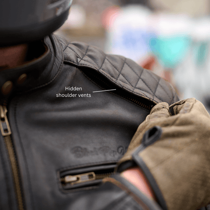 (Preorder) GEN 2 'ol Bobber' | Diamond Quilted Premium Motorbike Jacket | Distressed Charcoal Brown