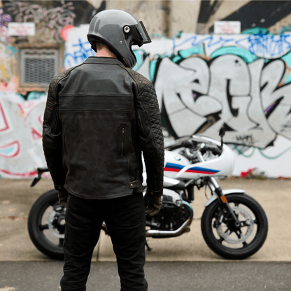 (Preorder) GEN 2 'ol Bobber' | Diamond Quilted Premium Motorbike Jacket | Distressed Charcoal Brown