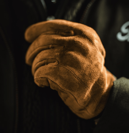 'Slugga's' | Short Cuff Motorbike Gloves | Tan Suede Motorcycle Gloves