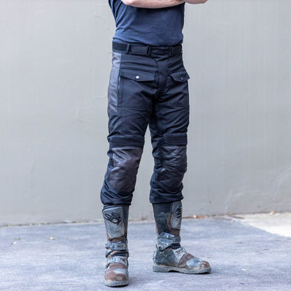 'Tallarook' Waterproof ADV Motorbike Pants | 1000D Cordura Leather Kevlar