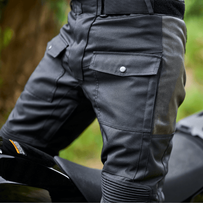 'Tallarook' Waterproof ADV Motorbike Pants | 1000D Cordura Leather Kevlar