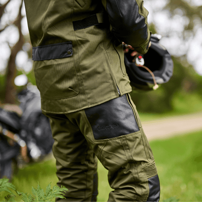 'Tallarook' Waterproof ADV Motorbike Pants | 1000D Cordura Leather Kevlar