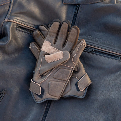 Gen 3 Thumpa's | Short Cuff Summer Motorbike Gloves | Aramid + Perforated Brown Leather