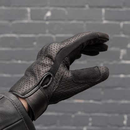 Gen 2 Thumpa's | Short Cuff Summer Motorbike Gloves | Aramid + Perforated Black Leather