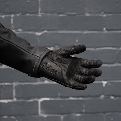 Gen 2 Thumpa's | Short Cuff Summer Motorbike Gloves | Aramid + Perforated Black Leather