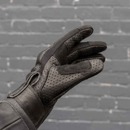 Gen 2 Thumpa's | Short Cuff Summer Motorbike Gloves | Aramid + Perforated Black Leather