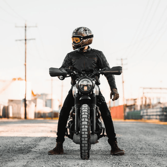 'ol Bobber' | Classic Leather Motorbike Jacket | Distressed Charcoal B ...