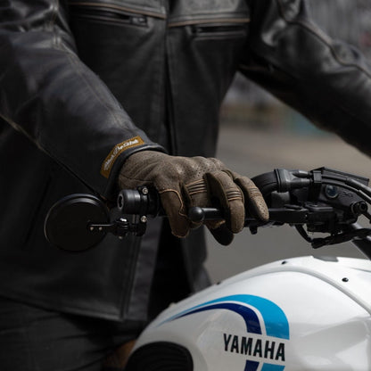 Gen 3 Thumpa's | Short Cuff Summer Motorbike Gloves | Aramid + Perforated Brown Leather