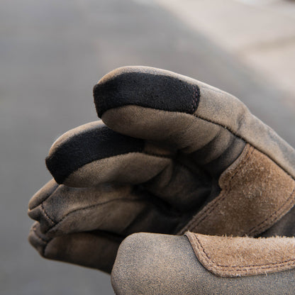 GEN 2 'The Original' Double Length Gauntlet | Extra Long Warm Motorbike Gloves | Retro Brown Distressed Leather